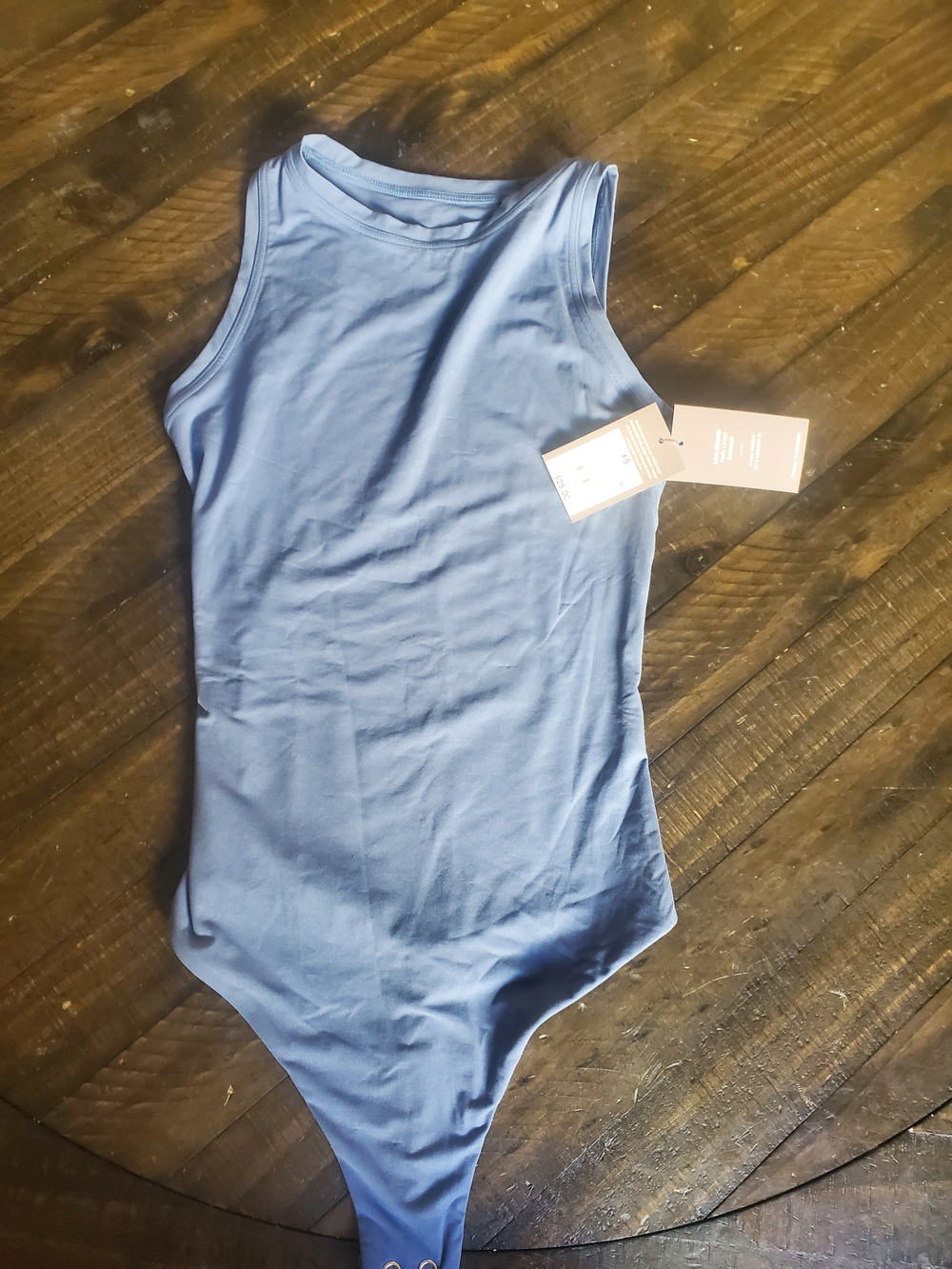 Auden Light Blue Sleeveless Thong Bodysuit